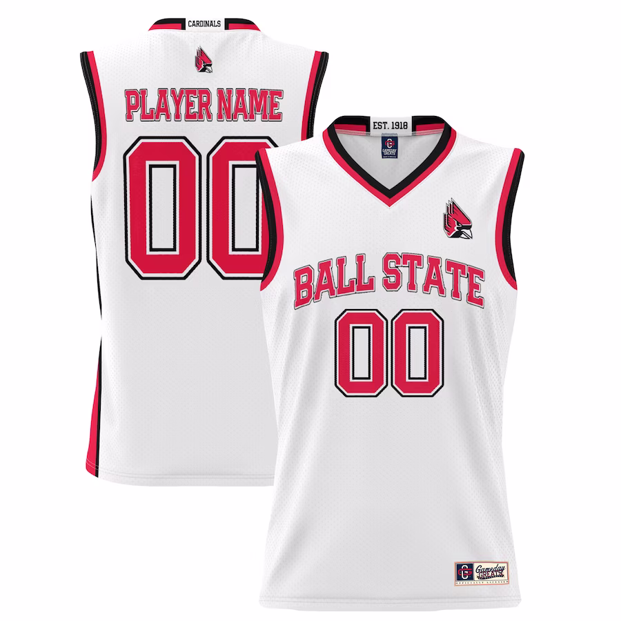 Ball State Cardinals GameDay Greats Youth NIL Pick-A-Player Lightweight Basketball Jersey - White - Puhuasuan