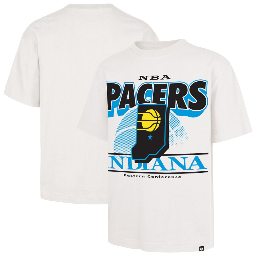 Men's Indiana Pacers  '47 White City Edition Shifty Foundation T-Shirt - Puhuasuan