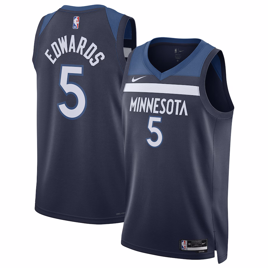 Unisex Minnesota Timberwolves Anthony Edwards Nike Navy Swingman Jersey - Icon Edition - Puhuasuan