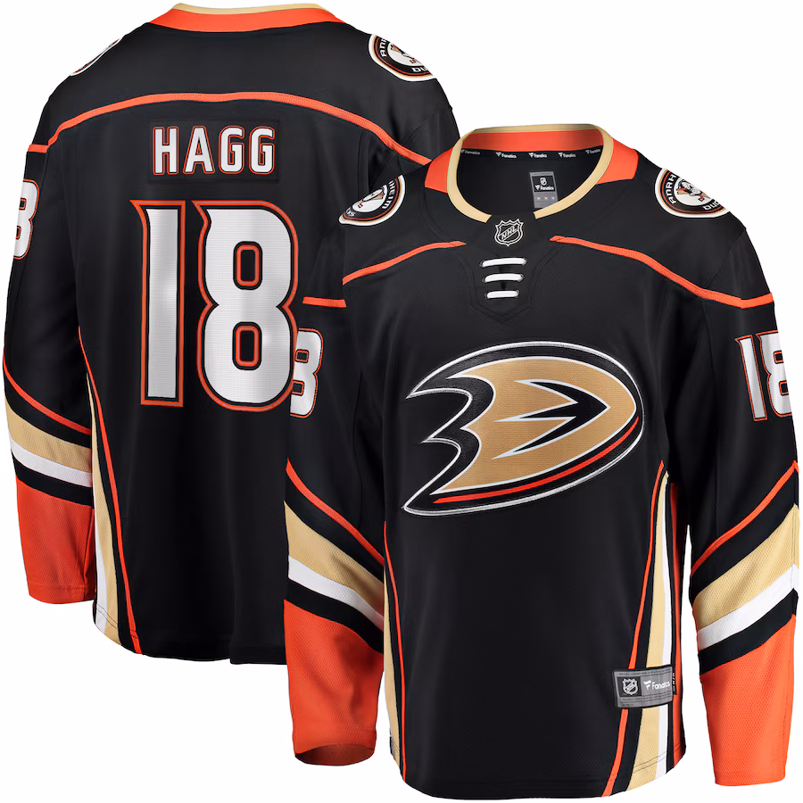 Men's Anaheim Ducks Robert Hagg Fanatics Black Home Breakaway Jersey - Puhuasuan