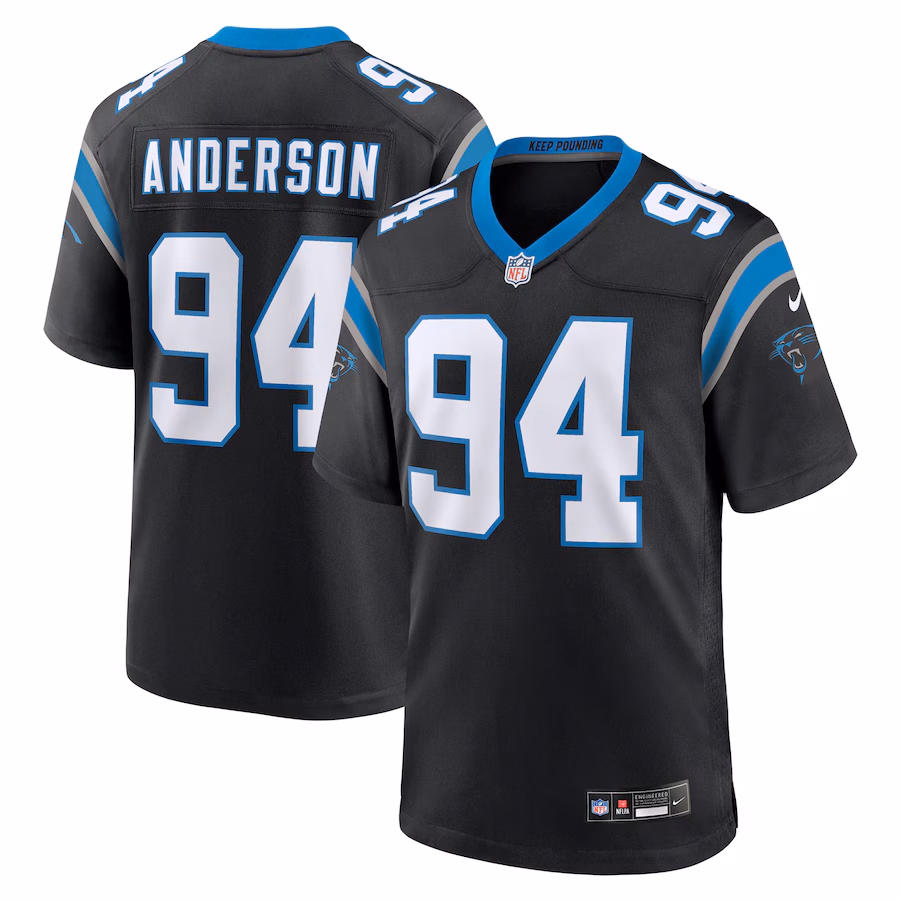 Men's Carolina Panthers Henry Anderson Nike Black Team Game Jersey - Puhuasuan