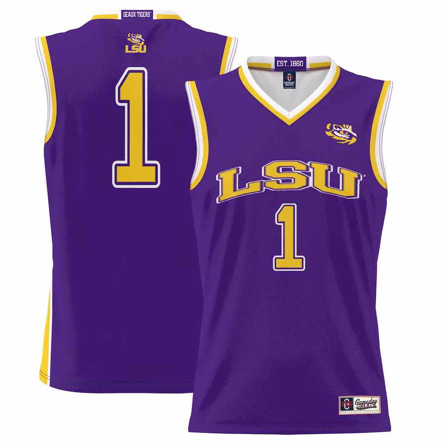 #1 LSU Tigers GameDay Greats Youth Lightweight Basketball Jersey - Purple - Puhuasuan