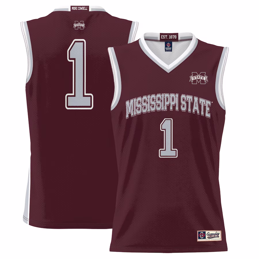 #1 Mississippi State Bulldogs GameDay Greats Youth Lightweight Basketball Jersey - Maroon - Puhuasuan