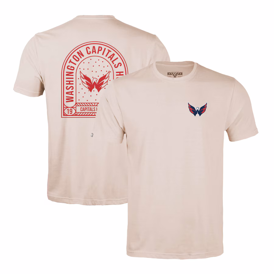 Men's Washington Capitals Levelwear Khaki Richmond Stained Glass T-Shirt - Puhuasuan