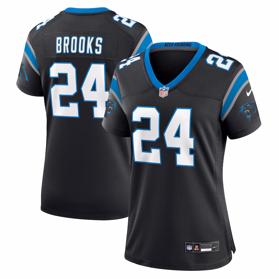 Women's Carolina Panthers Jonathon Brooks Nike Black Game Jersey - Puhuasuan