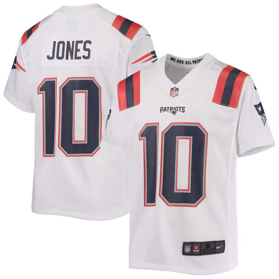 Youth New England Patriots Mac Jones Nike White Game Jersey - Puhuasuan