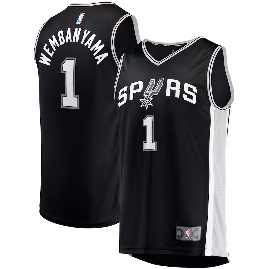 Men's San Antonio Spurs Victor Wembanyama Fanatics Black Big & Tall Fast Break Replica Jersey - Icon Edition - Puhuasuan