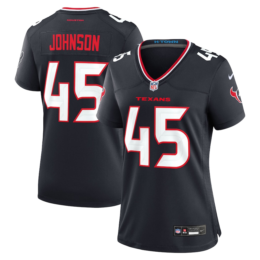 Women's Houston Texans Jakob Johnson Nike Navy Team Game Jersey - Puhuasuan