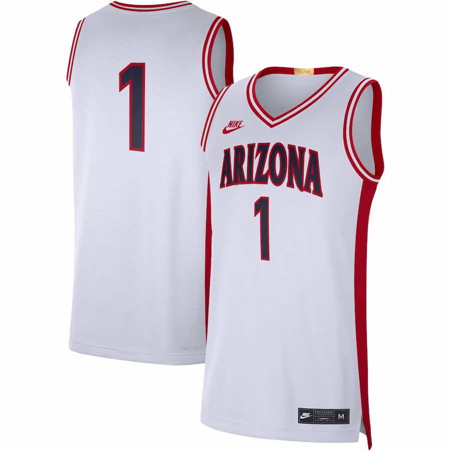 #1 Arizona Wildcats Nike Limited Retro Jersey - White - Puhuasuan
