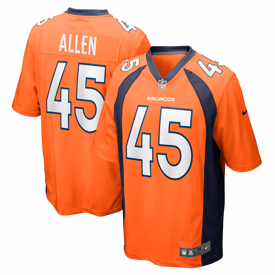 Men's Denver Broncos Christopher Allen Nike Orange Game Player Jersey - Puhuasuan
