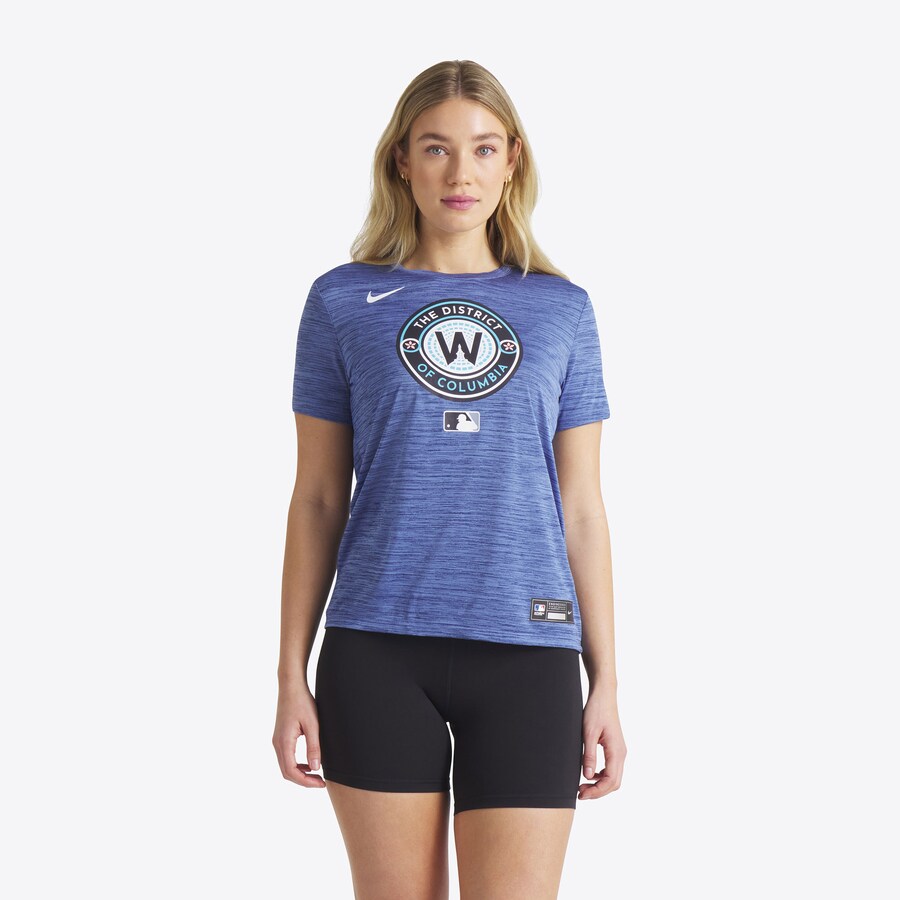 Women's Washington Nationals Nike Blue 2025 City Connect Authentic Collection Velocity Performance T-Shirt - Puhuasuan