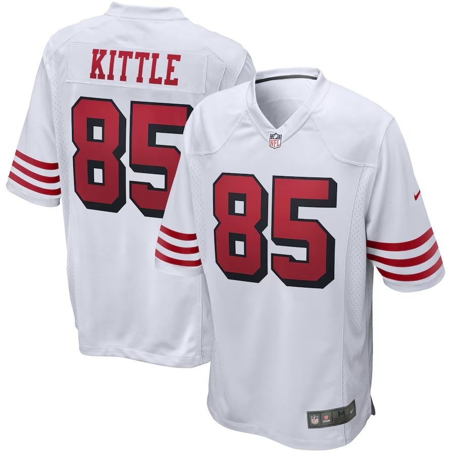 Men's San Francisco 49ers George Kittle Nike White Alternate Game Jersey - Puhuasuan