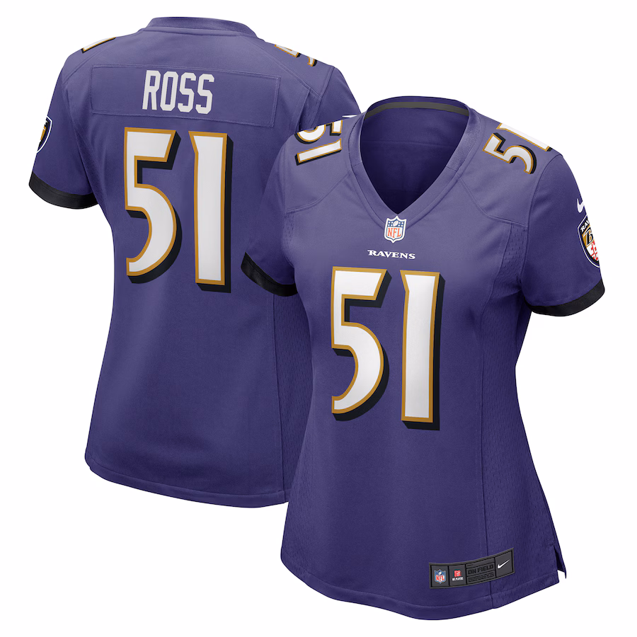Women's Baltimore Ravens Josh Ross Nike Purple Game Player Jersey - Puhuasuan