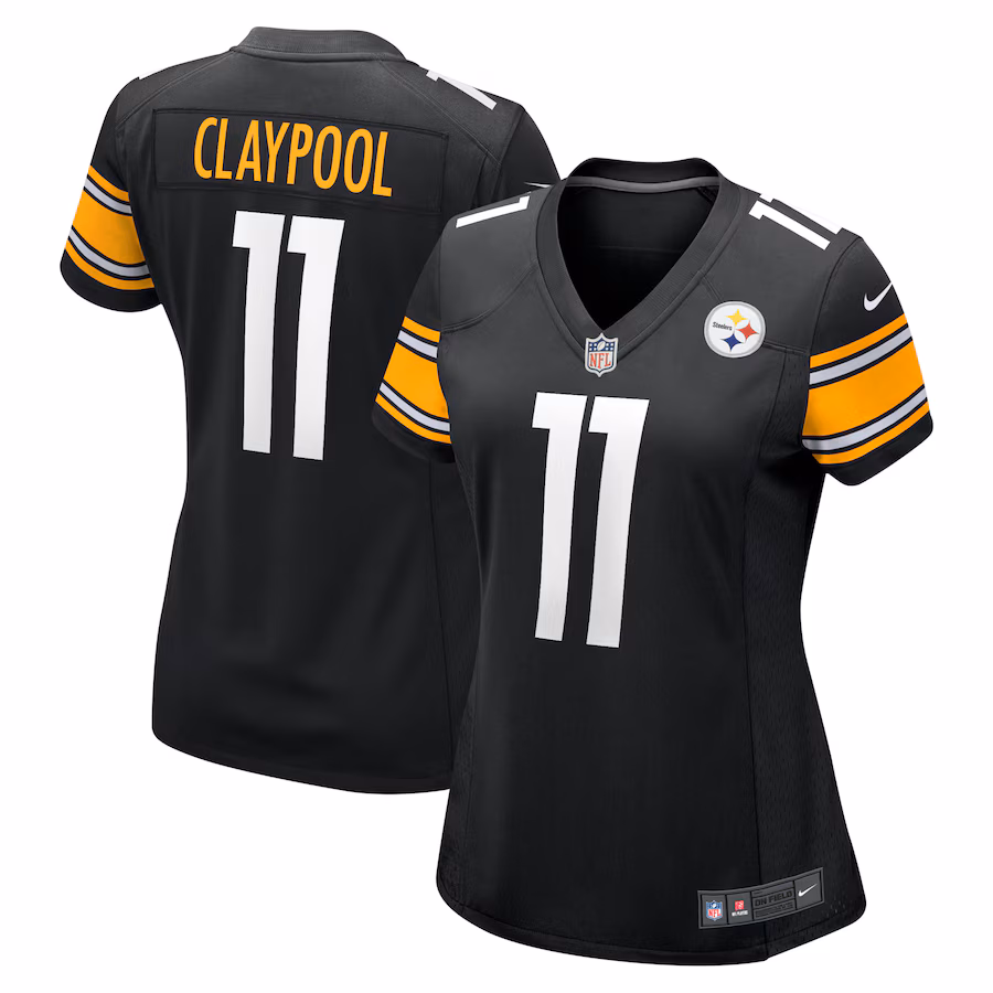 Women's Pittsburgh Steelers Chase Claypool Nike Black Player Game Jersey - Puhuasuan
