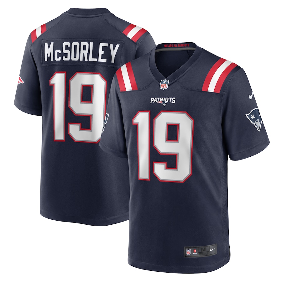 Men's New England Patriots Trace McSorley Nike Navy Game Player Jersey - Puhuasuan