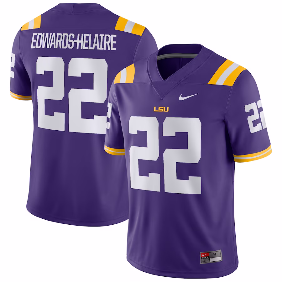 Clyde Edwards-Helaire LSU Tigers Nike Player Game Jersey - Purple - Puhuasuan