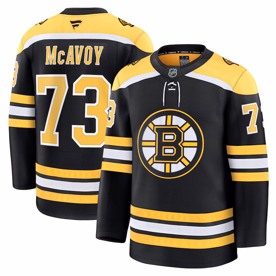 Men's Boston Bruins Charlie McAvoy Fanatics Black Home Premium Jersey - Puhuasuan