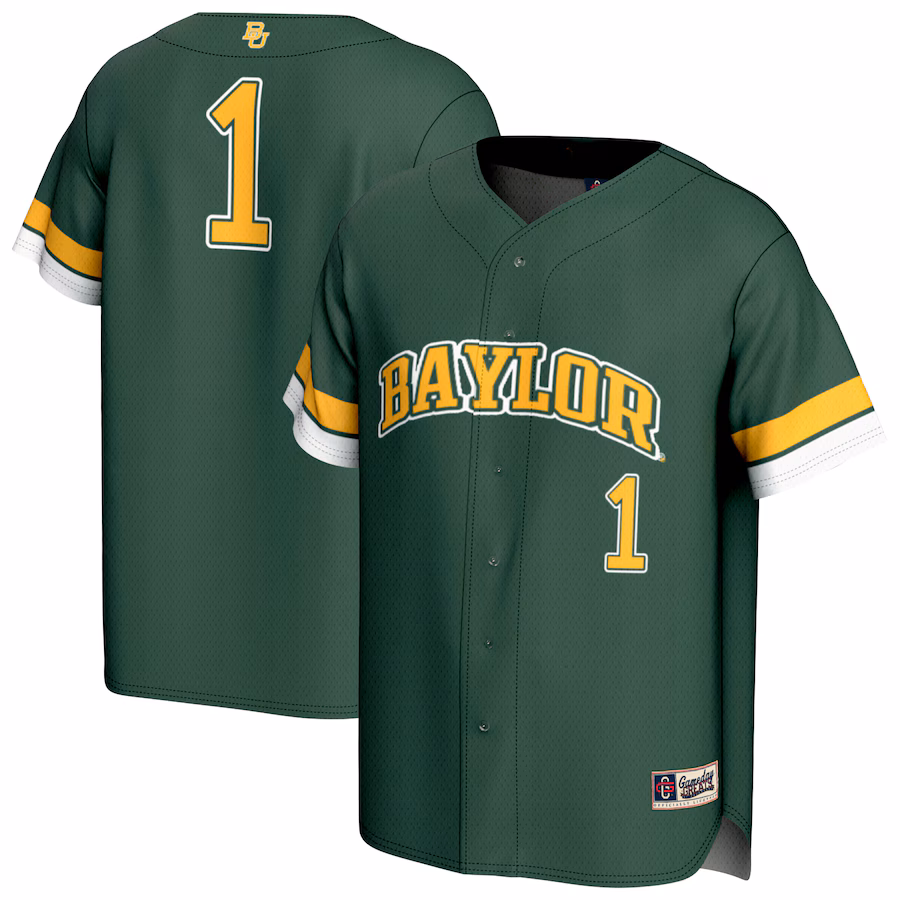 Youth GameDay Greats #1 Green Baylor Bears Lightweight Collegiate Baseball Fashion Jersey - Puhuasuan
