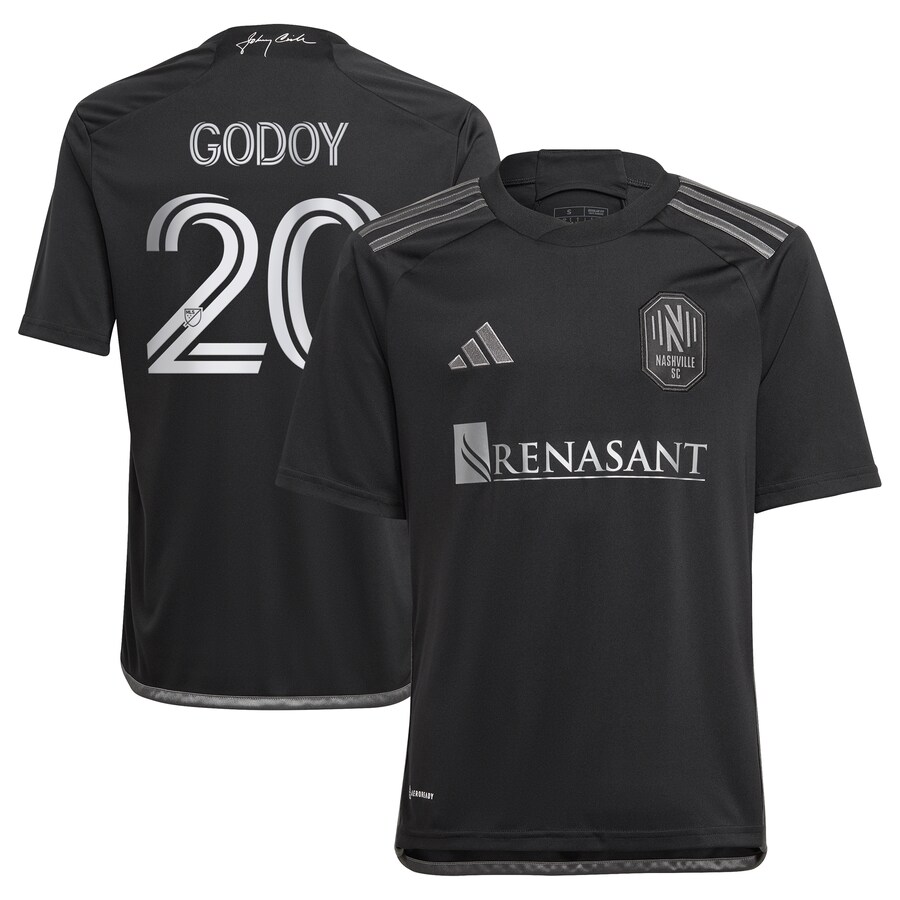 Youth Nashville SC Anibal Godoy adidas Black 2023 Man In Black Kit Replica Player Jersey - Puhuasuan