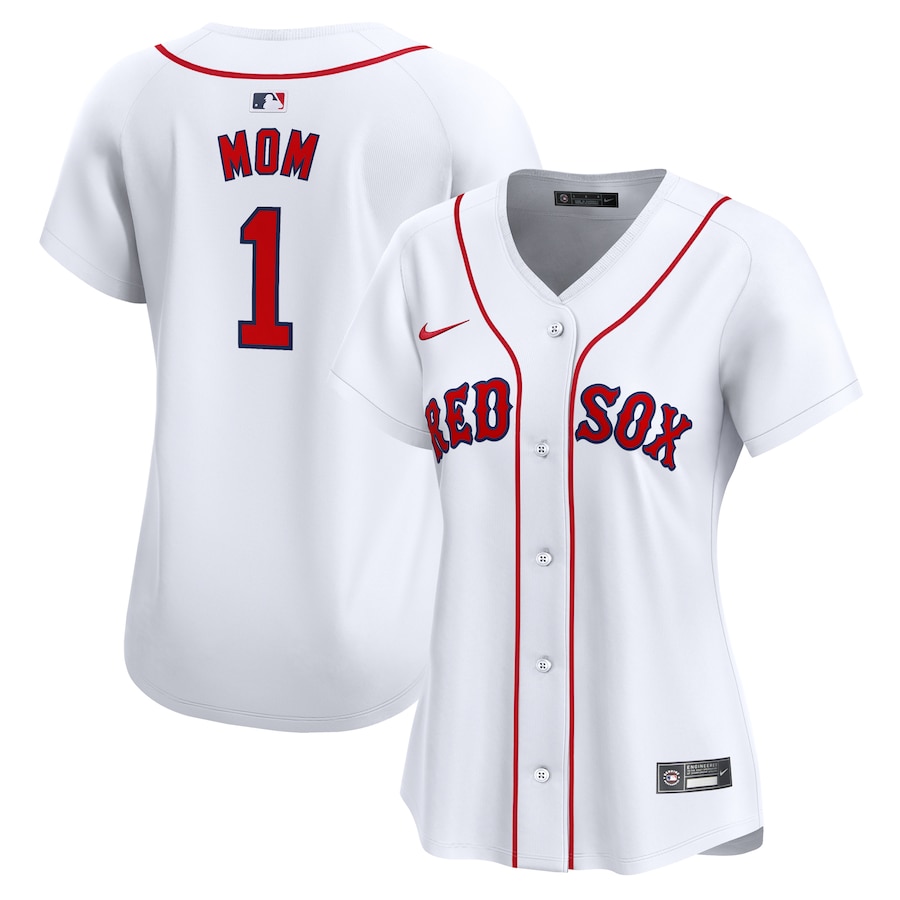 Women's Boston Red Sox Nike White #1 Mom Home Limited Jersey - Puhuasuan