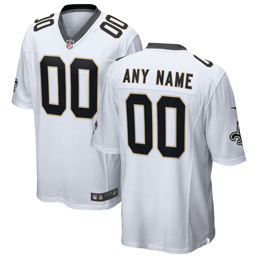Men's New Orleans Saints Nike White 2018 Custom Game Jersey - Puhuasuan