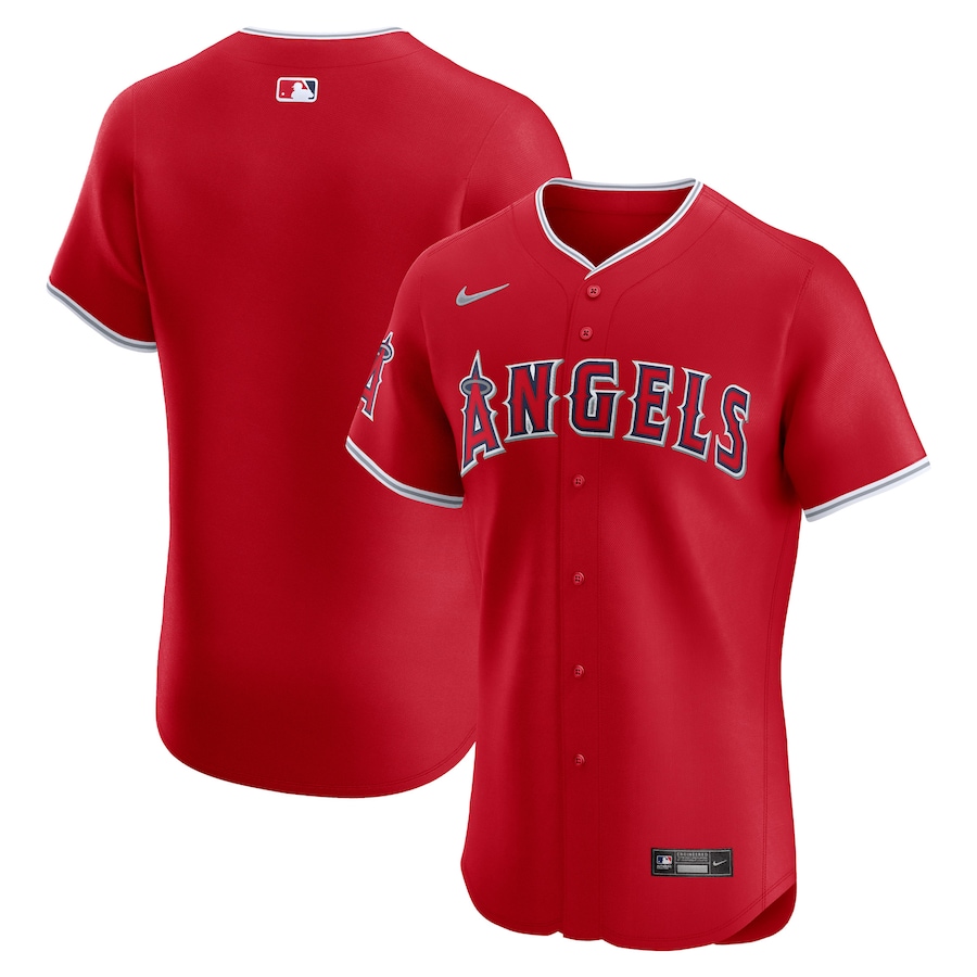 Men's Los Angeles Angels  Nike Red Alternate Vapor Premier Elite Patch Jersey - Puhuasuan