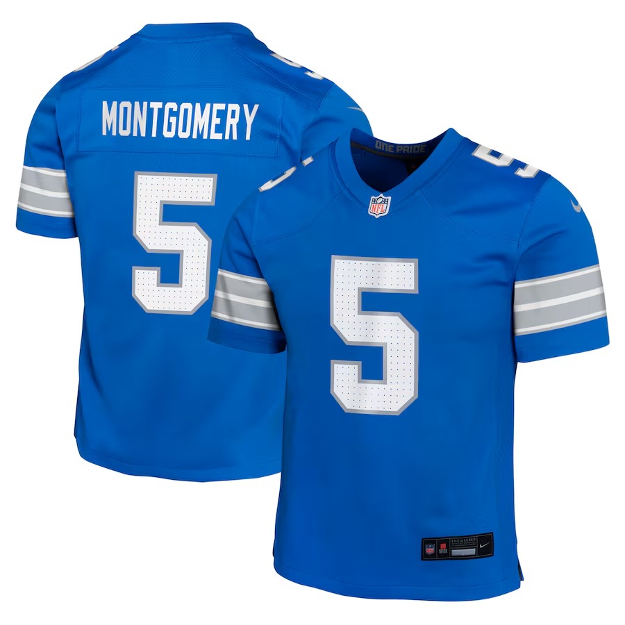 Youth Detroit Lions David Montgomery Nike Blue Team Player Game Jersey - Puhuasuan