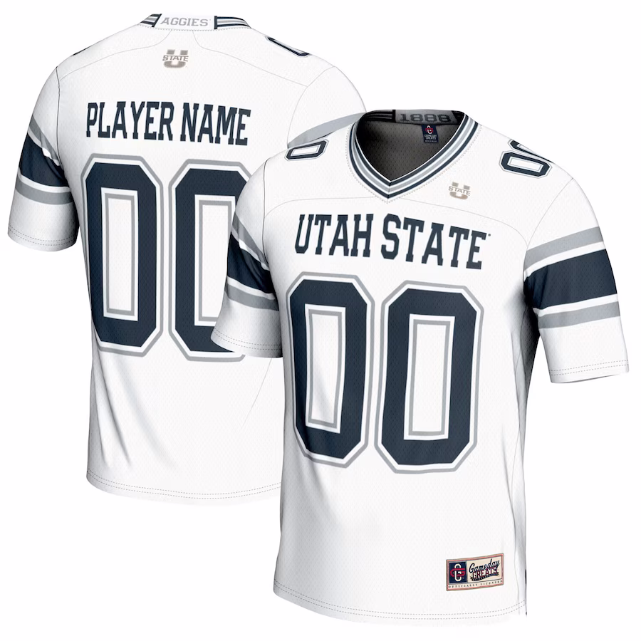 Utah State Aggies GameDay Greats NIL Pick-A-Player Football Jersey - White - Puhuasuan