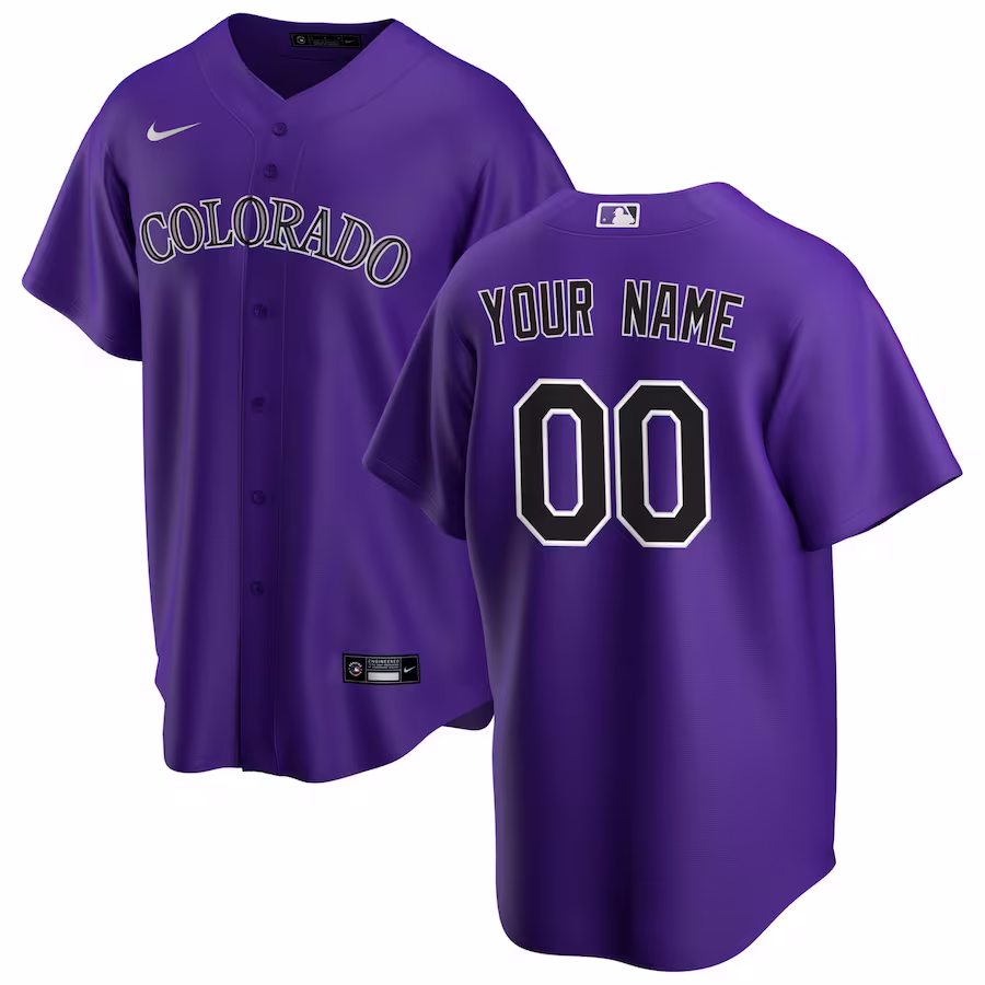 Men's Colorado Rockies Nike Purple Alternate Replica Custom Jersey - Puhuasuan