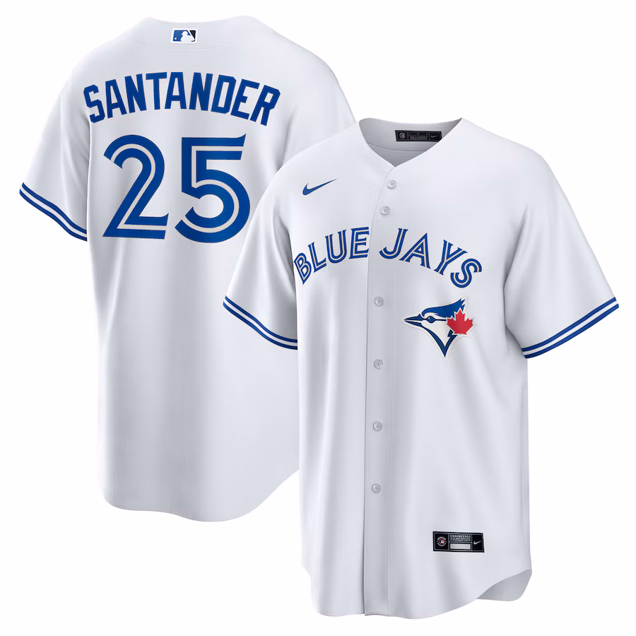 Men's Toronto Blue Jays Anthony Santander Nike White Home Replica Jersey - Puhuasuan