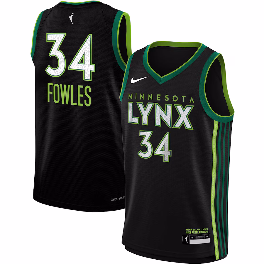 Youth Minnesota Lynx Sylvia Fowles Nike Black 2023 Rebel Edition Victory Player Jersey - Puhuasuan