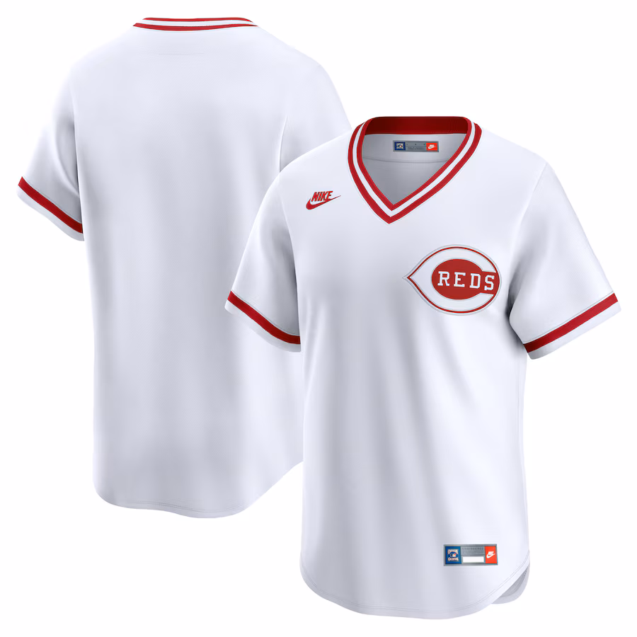 Men's Cincinnati Reds Nike White Throwback Cooperstown Collection Limited Jersey - Puhuasuan