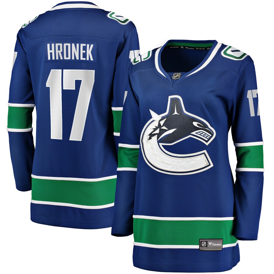 Women's Vancouver Canucks Filip Hronek Fanatics Branded Blue Home Breakaway Jersey - Puhuasuan