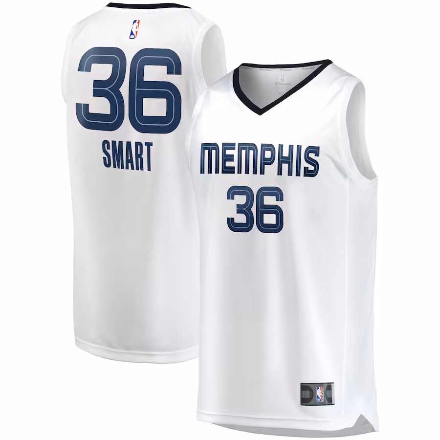 Men's Memphis Grizzlies Marcus Smart Fanatics White Fast Break Player Jersey - Association Edition - Puhuasuan