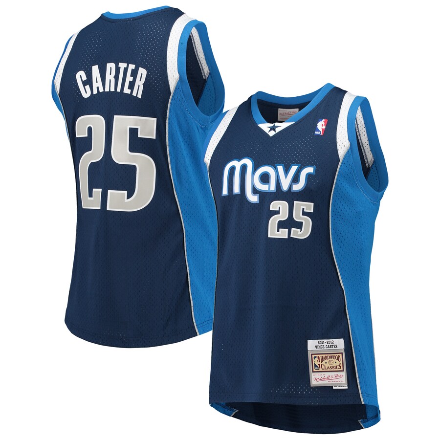 Men's Dallas Mavericks Vince Carter Mitchell & Ness Navy 2011/12 Hardwood Classics Swingman Jersey - Puhuasuan