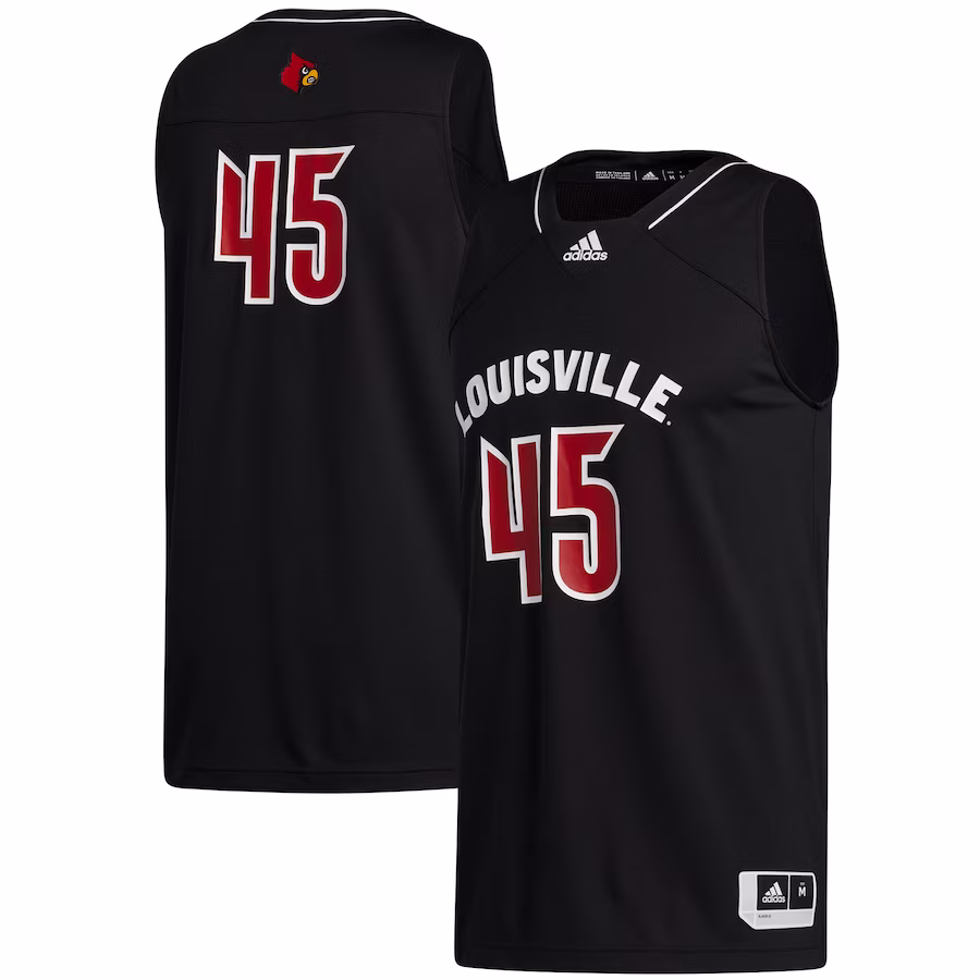 #45 Louisville Cardinals adidas Swingman Jersey - Black - Puhuasuan