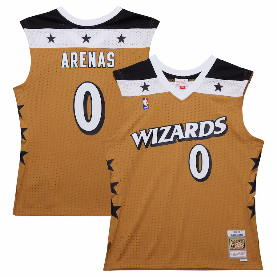 Men's Washington Wizards Gilbert Arenas Mitchell & Ness Gold 2006/07 Hardwood Classics Swingman Jersey - Puhuasuan