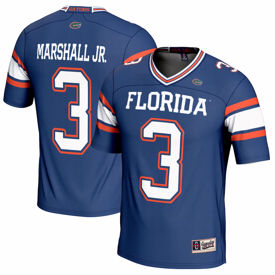 Jason Marshall Jr. Florida Gators GameDay Greats Youth NIL Player Football Jersey - Royal - Puhuasuan