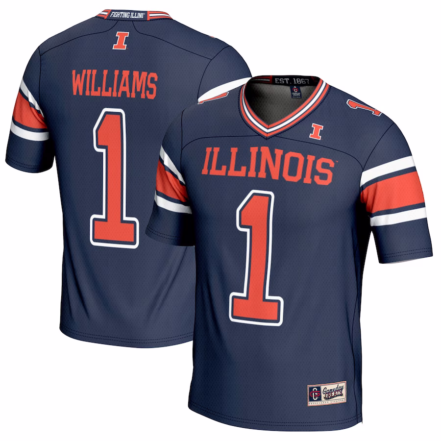 Isaiah Williams Illinois Fighting Illini GameDay Greats NIL Player Football Jersey - Navy - Puhuasuan