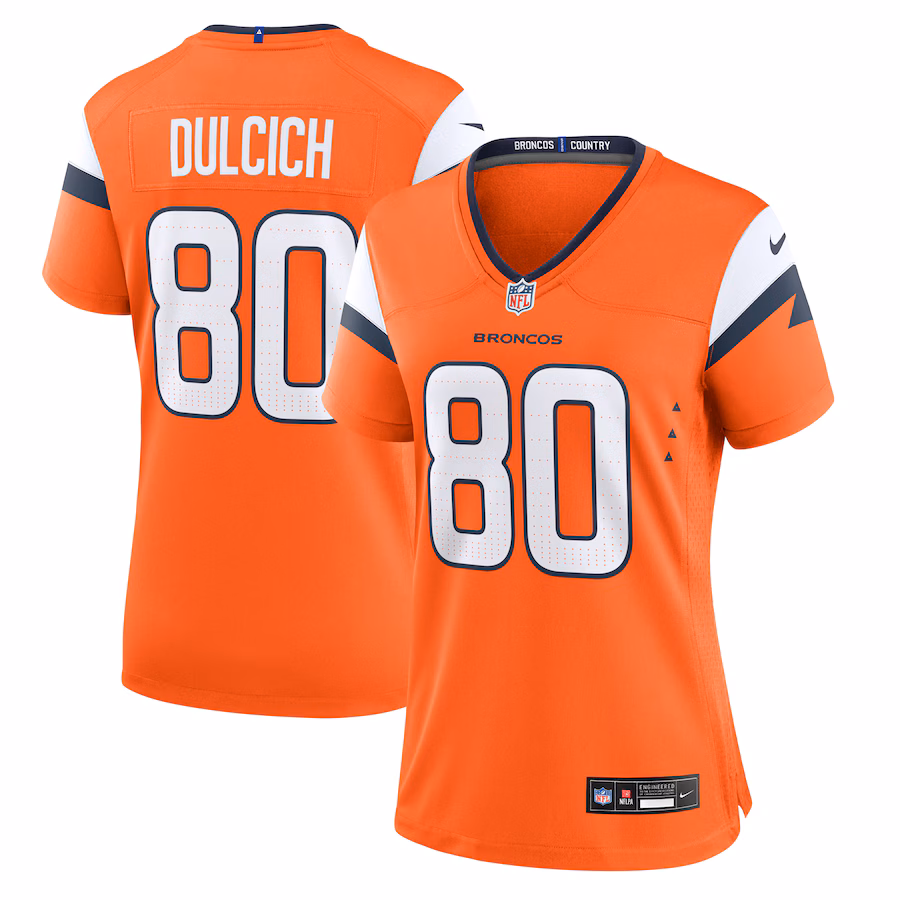 Women's Denver Broncos Greg Dulcich Nike Orange Team Game Jersey - Puhuasuan