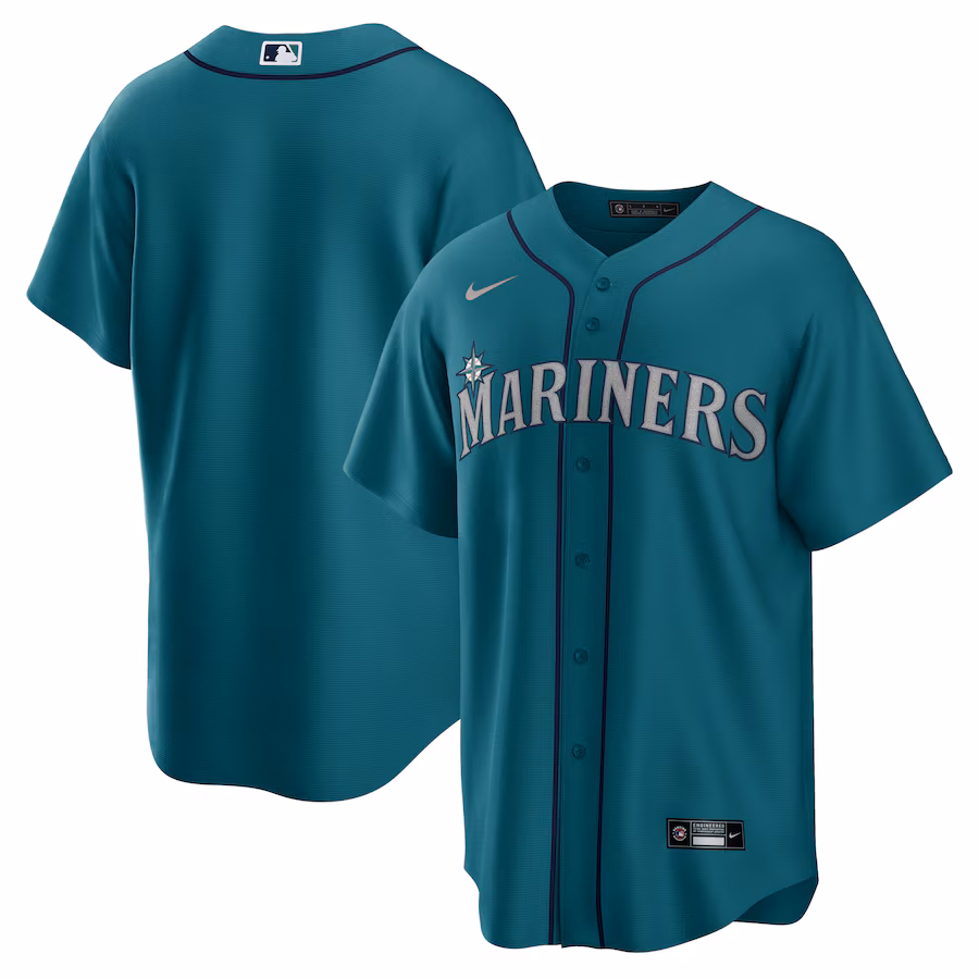 Men's Seattle Mariners Nike Aqua Alternate Replica Team Jersey - Puhuasuan