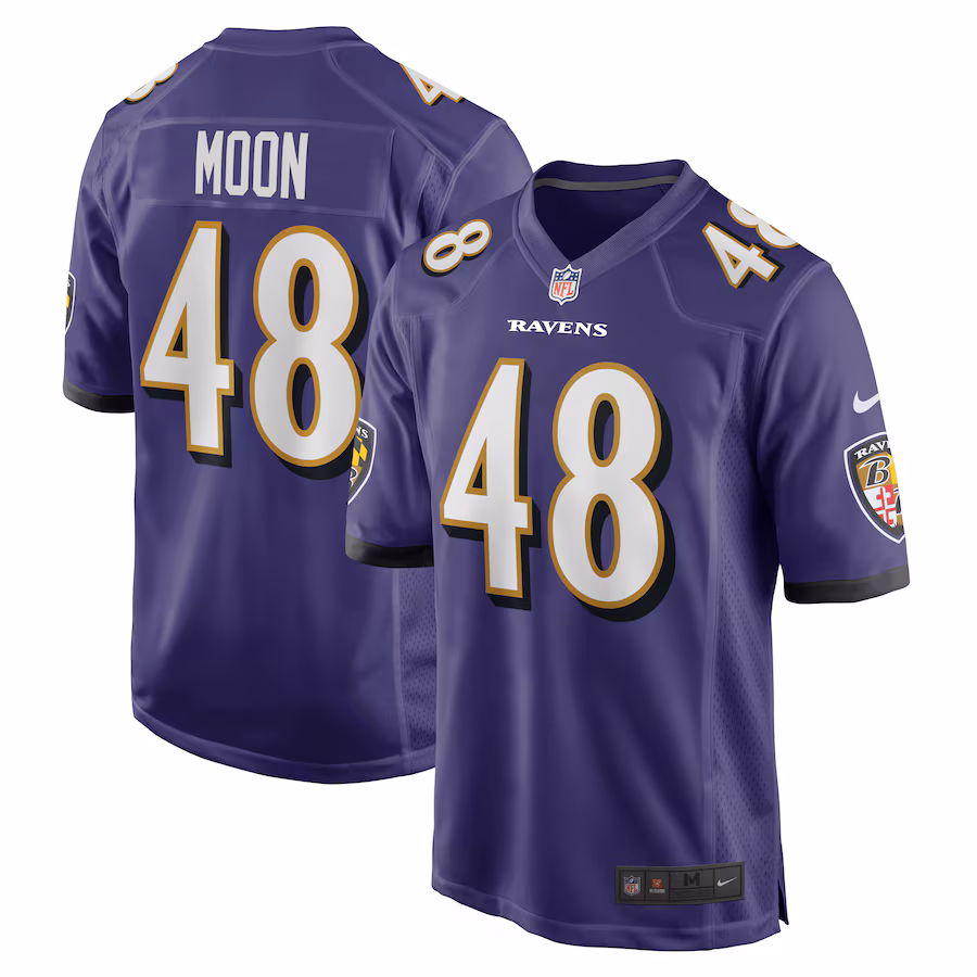 Men's Baltimore Ravens Jeremiah Moon Nike Purple Game Player Jersey - Puhuasuan