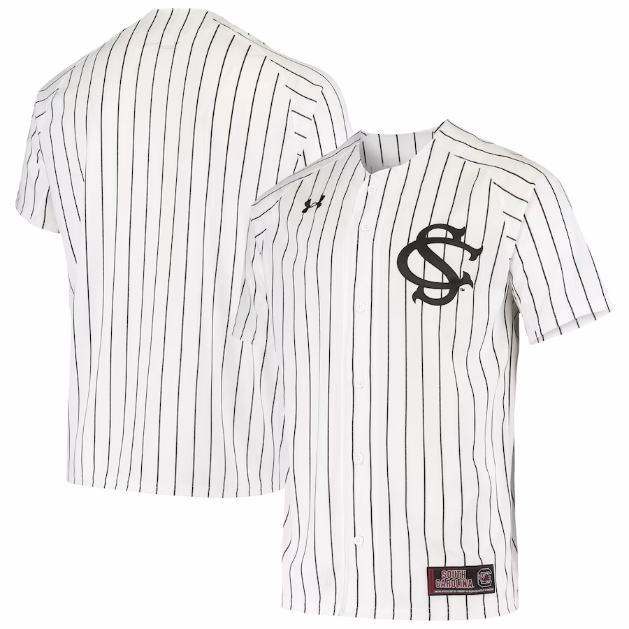 Men's Under Armour White South Carolina Gamecocks Replica Performance Baseball Jersey - Puhuasuan