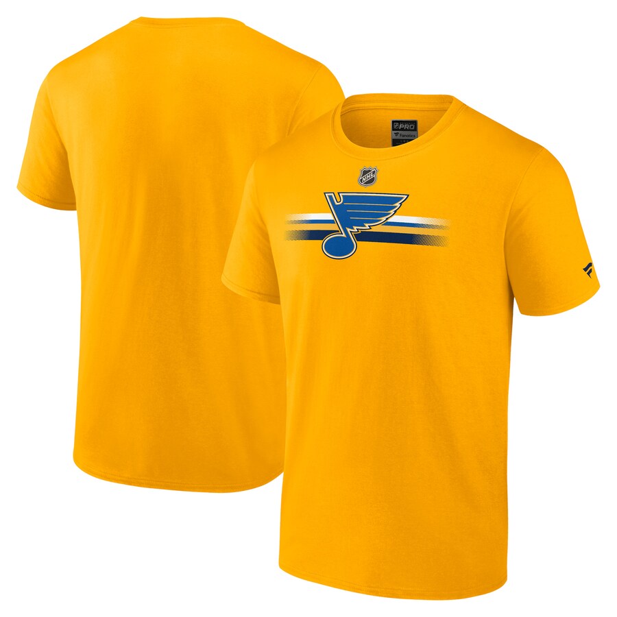 Men's St. Louis Blues Fanatics Gold Authentic Pro Secondary T-Shirt - Puhuasuan