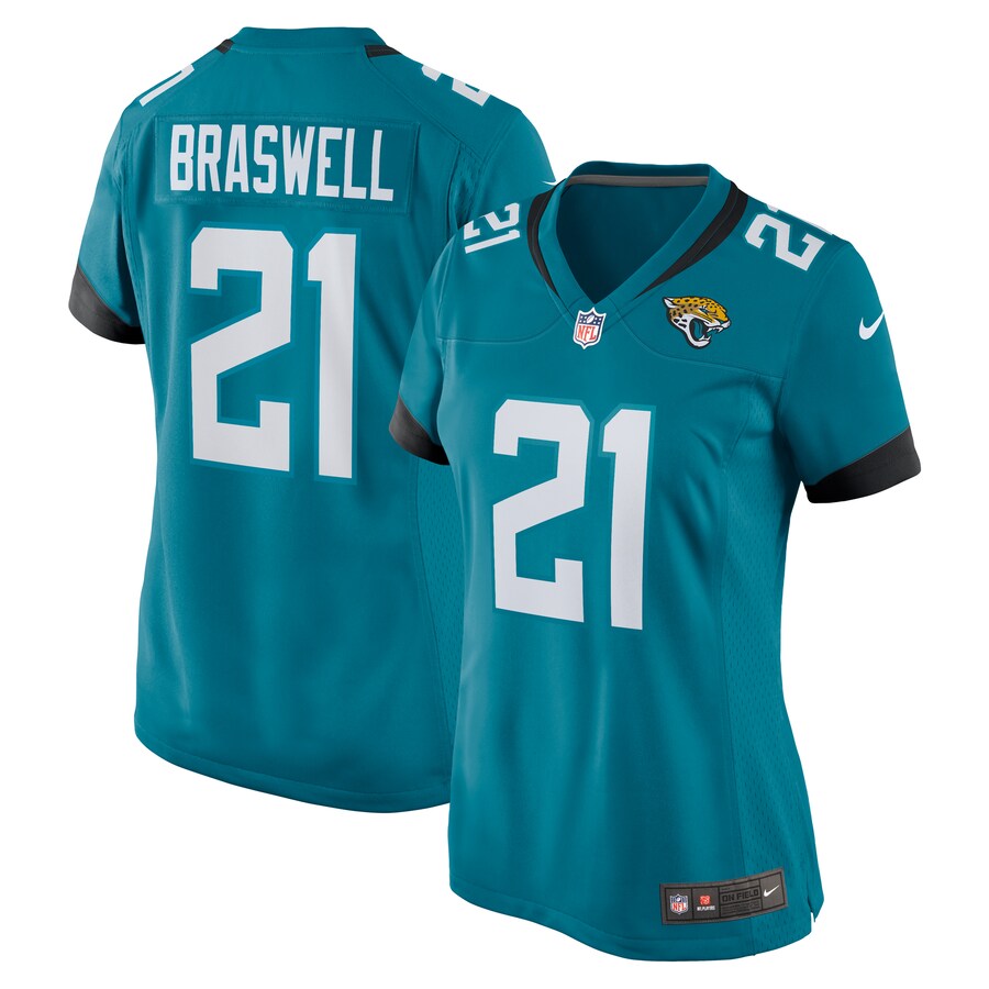 Women's Jacksonville Jaguars Christian Braswell Nike  Teal Team Game Jersey - Puhuasuan