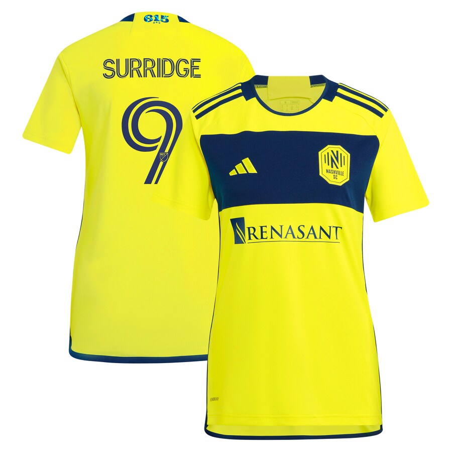 Women's Nashville SC Sam Surridge adidas Yellow 2024 The 615 Kit Replica Player Jersey - Puhuasuan
