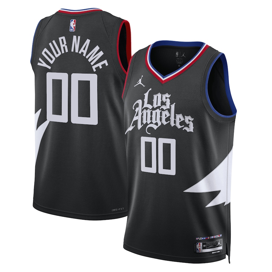 Unisex LA Clippers Jordan Brand Black 2022/23 Swingman Custom Jersey - Statement Edition - Puhuasuan