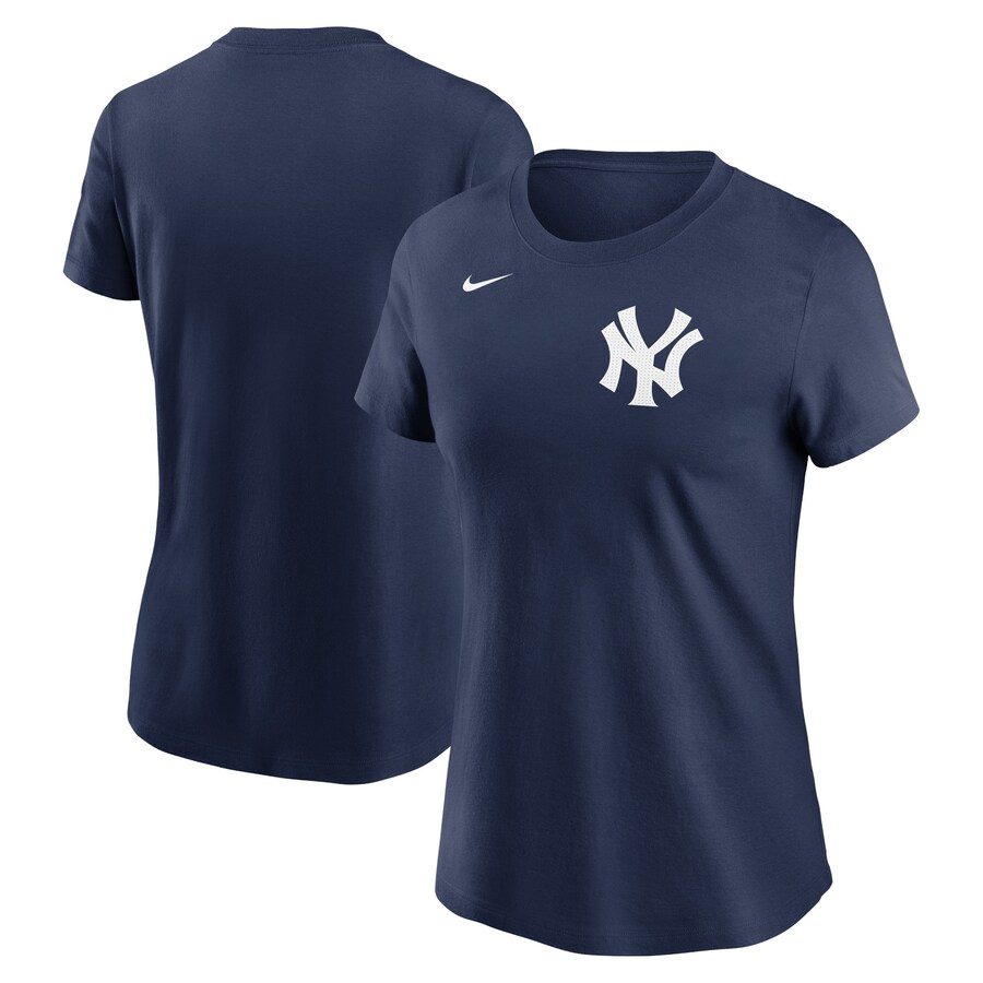 Women's New York Yankees Nike Navy Fuse Wordmark T-Shirt - Puhuasuan