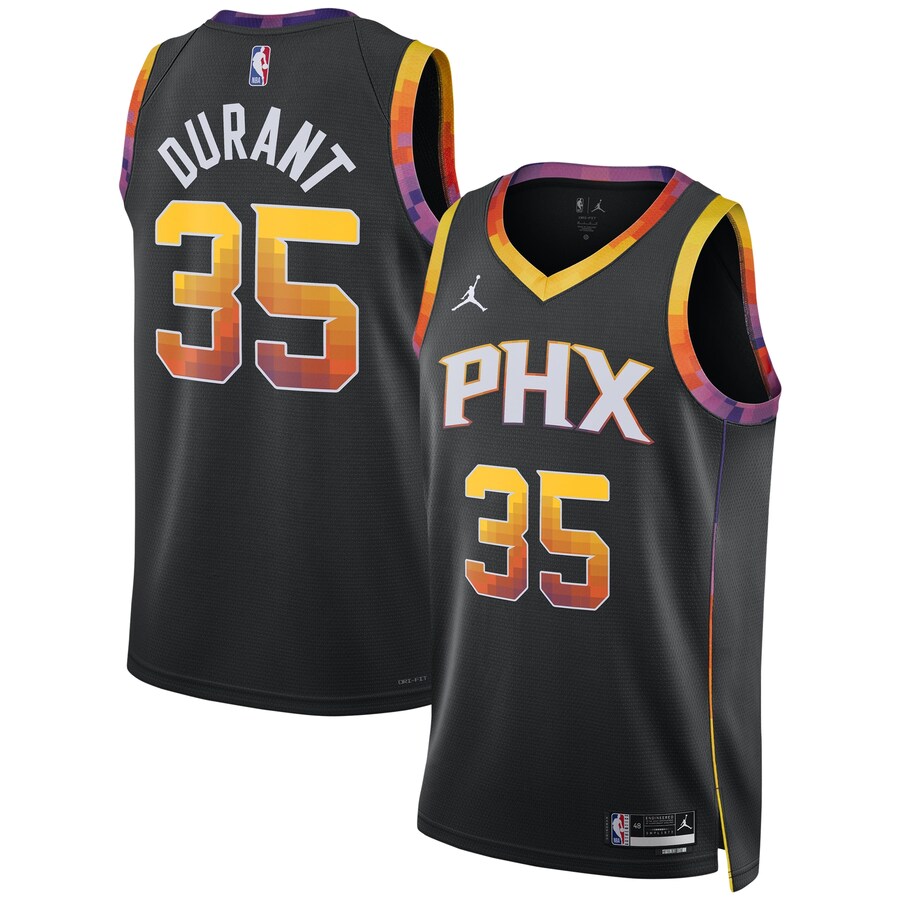 Unisex Phoenix Suns Kevin Durant Jordan Brand Black Swingman Jersey - Statement Edition - Puhuasuan