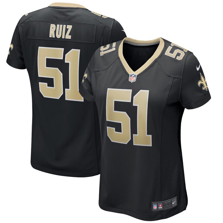 Women's New Orleans Saints Cesar Ruiz Nike Black Game Jersey - Puhuasuan